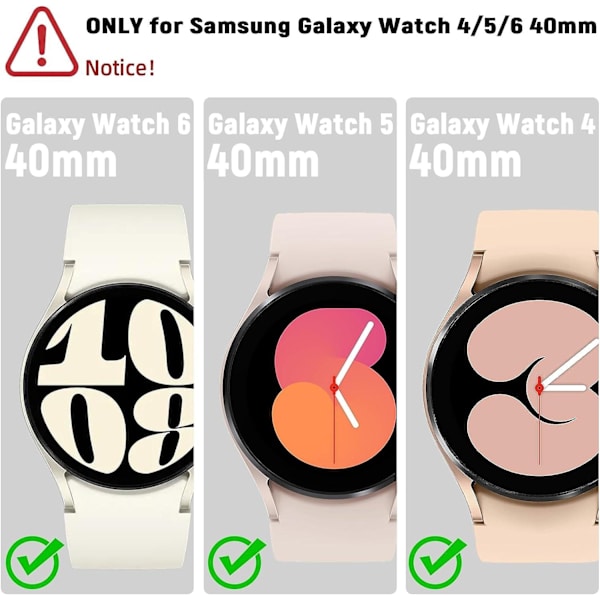 2x Hærdet glasskærmbeskytter til Samsung Galaxy Watch 40mm Transparent one size