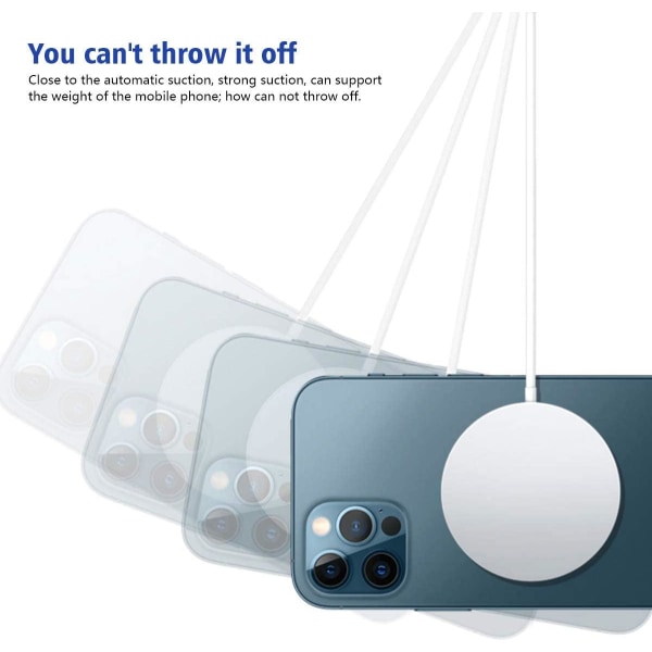 Trådløs oplader kompatibel med MagSafe til iPhone Samsung .. Silver one size