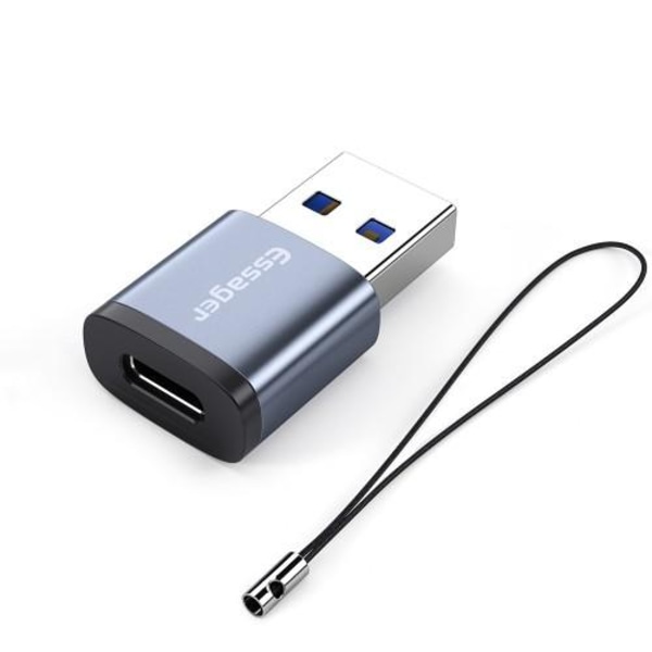 USB-uros-USB-C-naaras nopea tiedonsiirto, USB A-USB C Grey one size