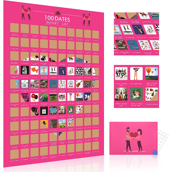 Scratch Off Bucket List Datoer, Scratch Board Red e602 Red 145 Fyndiq