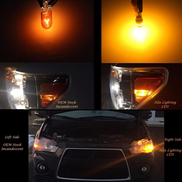 4X T10 Canbus W5W 18 kpl 3014 LED - keltainen Yellow one size