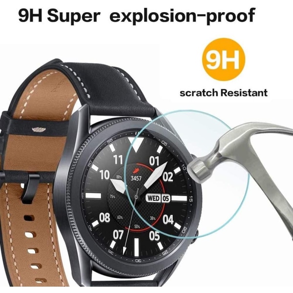 2x Skjermbeskytter for herdet glass til Samsung Galaxy Watch 45m Transparent one size