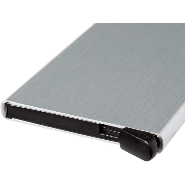 Silver korthållare skjuter Fram 5 kort - RFID säker Silver one size