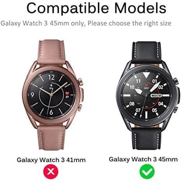 2x Hærdet glasskærmbeskytter til Samsung Galaxy Watch 45mm Transparent one size