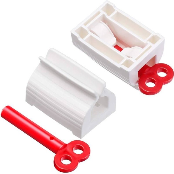 Rød tandpasta clip Tube press Tube holder White