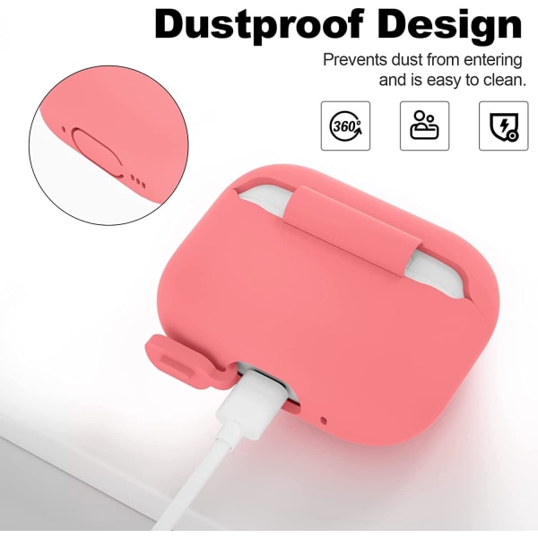 Rosa Airpods PRO 2 silikondeksel Pink one size