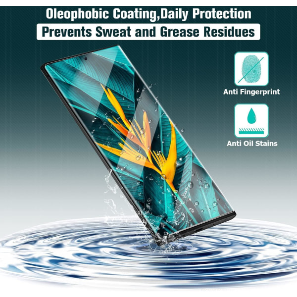 3x Hærdet glascover Samsung S23 Ultra Full Fit, fingeraftryk Transparent one size