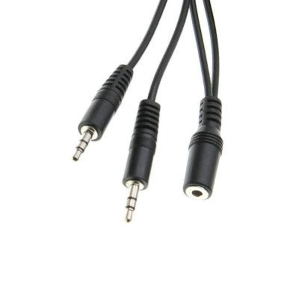 2st 3.5 mm hona till 2 hane Y Splitter Audio kabel 1,5 Meter Svart one size