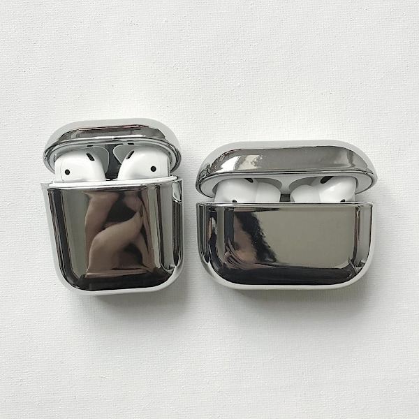2x Hopeinen sähkölevykotelo Apple Airpods PRO Silver one size
