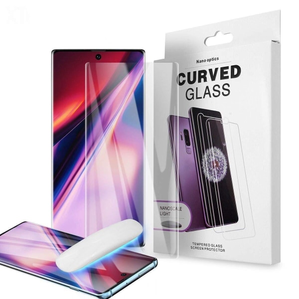 3x UV Light Light herdet glass med full deksel til Samsung Note Transparent one size