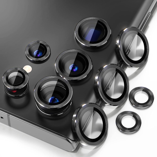 Musta Samsung S23 Ultra -kameran linssinsuojus Transparent one size