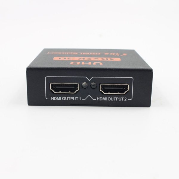 HDMI Splitter Switcher til 1 billedkilde til 2 billedvisere 4K Black
