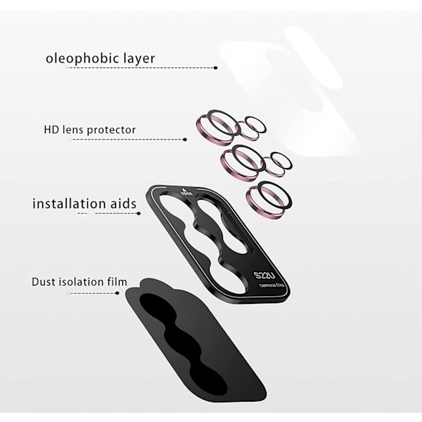 Sort Samsung S22 Ultra kamera linsecover Transparent one size