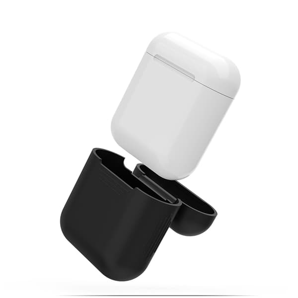 2x Silikone Cover Case til Apple Airpods / Airpods 2 - Sort Black one size