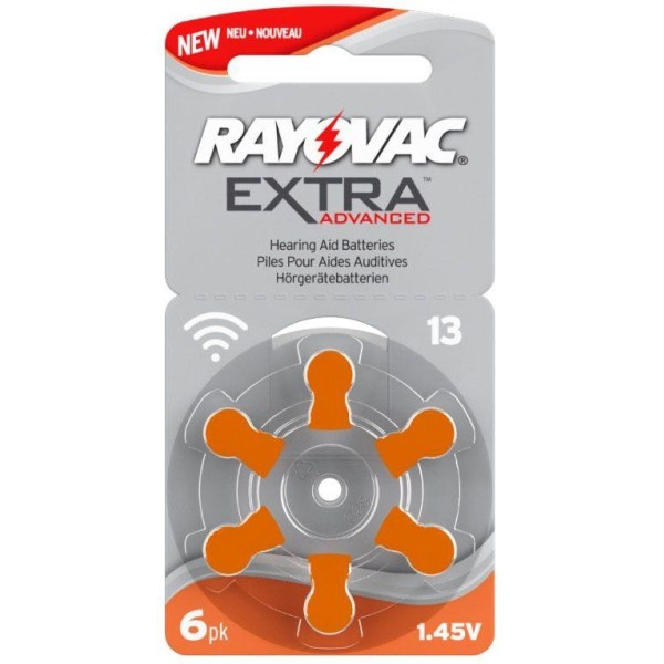 30kpl. Rayovac EXTRA Advanced 13 ORANGE 5x6 kpl Silver one size