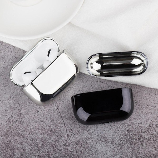 2x Hopeinen sähkölevykotelo Apple Airpods PRO Silver one size