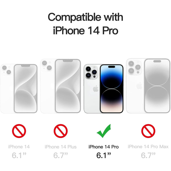 3X karkaistu lasisuoja iPhone 13/14 13 Pro /14 Pro Transparent