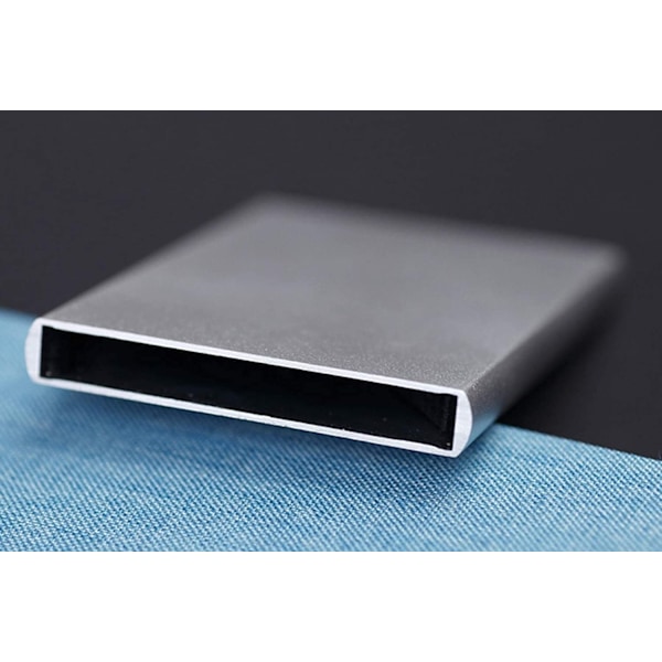 2x Sølv kortholder skyver front 5-kort - RFID sikkert Silver one size