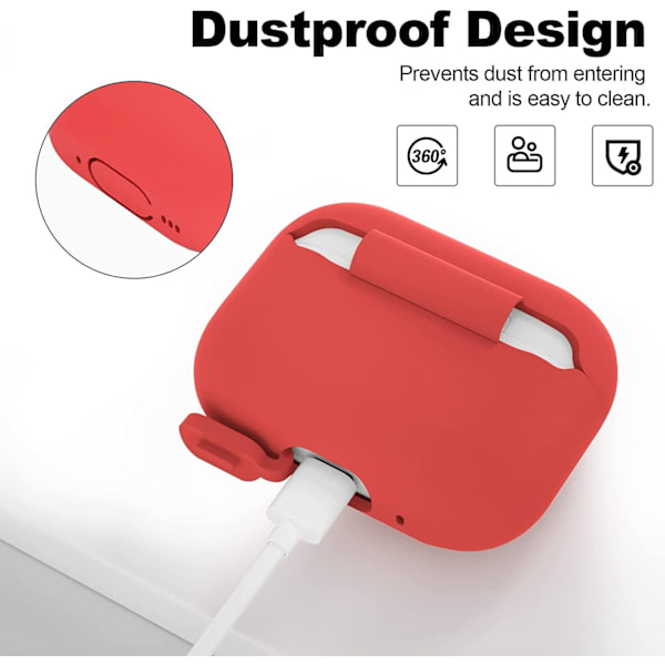 2x Punainen Airpods PRO 2 silikonikuorikotelo Red one size