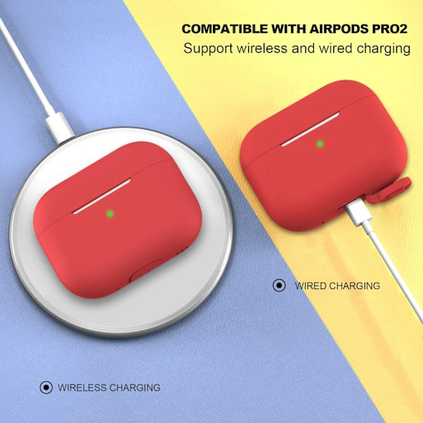 2x Punainen Airpods PRO 2 silikonikuorikotelo Red one size