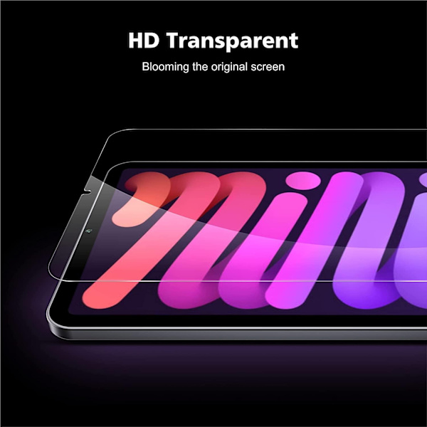 2x Displayskydd i härdat glas till iPad Mini 6 (2021) Transparent