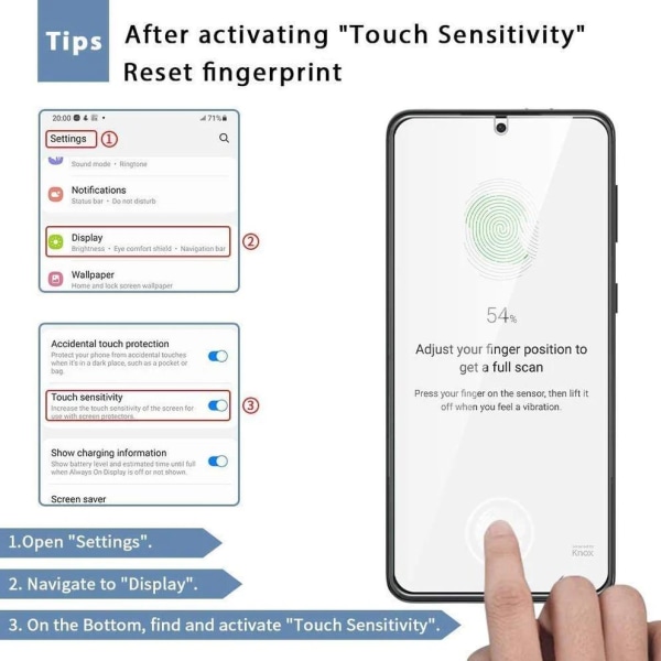 Härdat Glasskydd Samsung S22 Ultra Full Fit ,Fingerprint Transparent one size