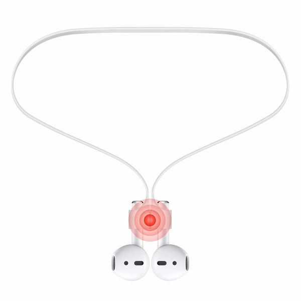 Hvit magnetisk silikon ledning Apple AirPods stropp stropper White one size