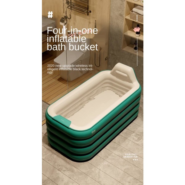 Oppblåsbart badekar med batteridrevet pumpe 160CM Green one size