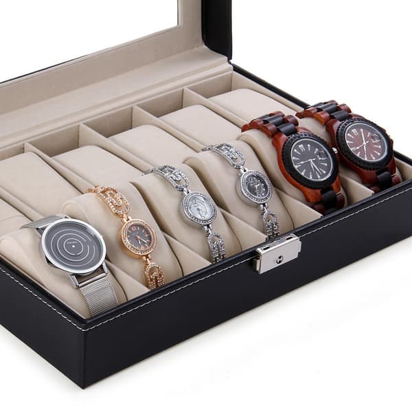 Klocklåda för 12 klockor / Klockbox / Urbox Svart one size
