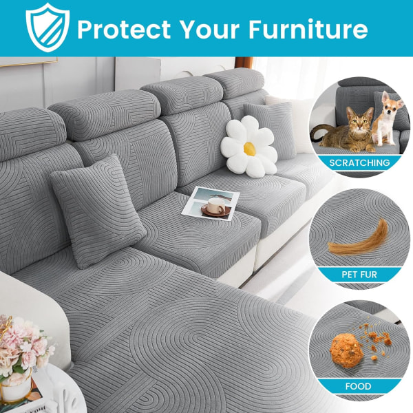 Sohvan tyynynpäälliset, universal joustavat sohvanpäälliset L-muoto, kulmasohvan cover 1/2/3-istuimelle sohvatyynynsuojat lepotuolin cover