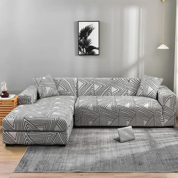 Hjørnesofatrekk for 3-seter + 2-seter, elastisk L-formet sofatrekk