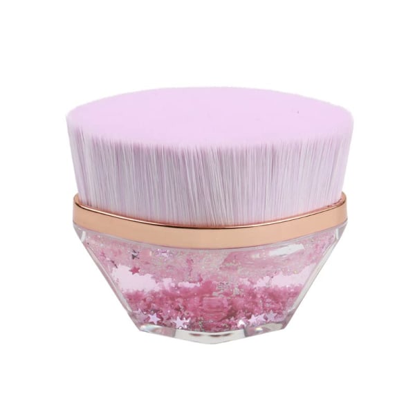 Mjuk magic foundationborste med hög densitet multifunktionell makeupborste för ett brett utbud av foundations, med bärbart case (rosa)