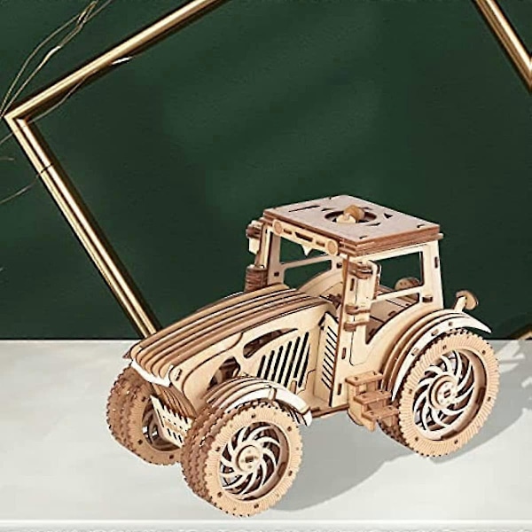 Traktormodellbyggsats, 3D-träpussel, Träbyggsats