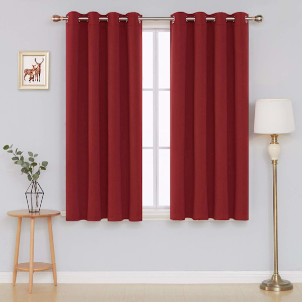 Ring Øskengardiner 52x54\" Ocher 2 Paneler (132W x 137cmL, Rød)