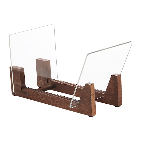 Vinylplateholder i tre - Vinyl-LP-plateholder - Albumoppbevaringsarrangør Displaystativholder Rommer opptil 50 album | DVDer | CDer - Brun