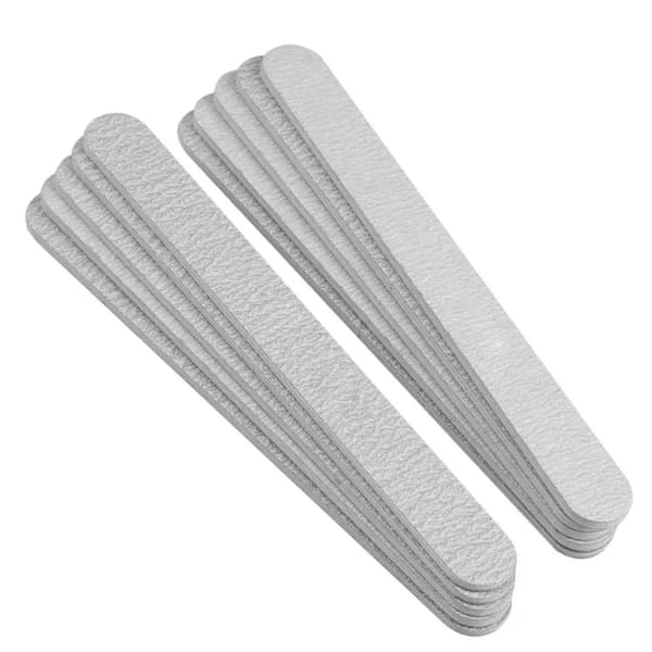 10 stk. arkformede neglefile polering professionelle manicure negleværktøjer grå sandpapir bufferblok ~04628