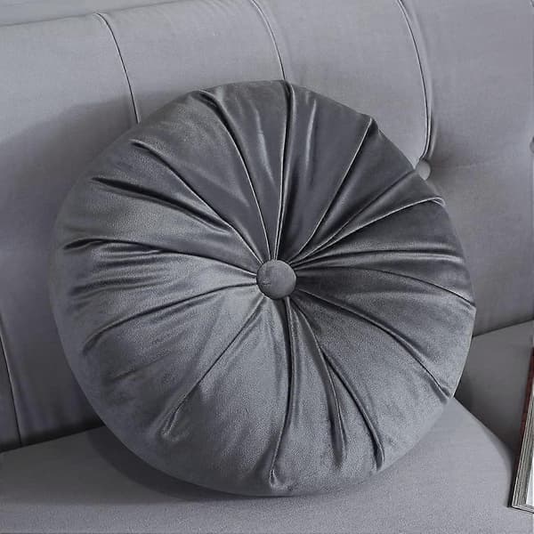 Runde fløyelsstolputer, supermyke tykke puter, gresskarformet stolputer, seteputer gulvputer (42 cm)