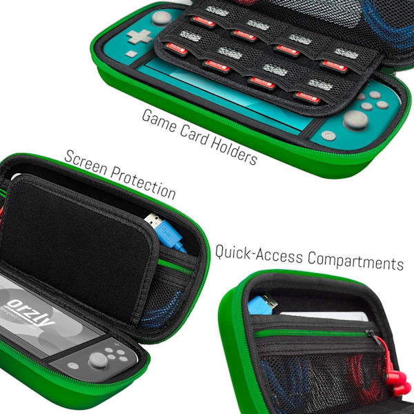 Nintendo Switch Lite Fodral - Skyddsfodral med Förvaring för Switch Lite Spel och Tillbehör green