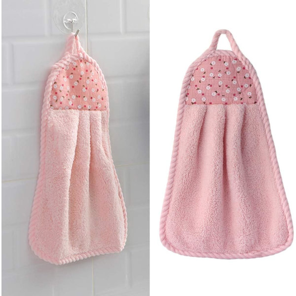 6 stk Håndklær i korallfleece - rosa