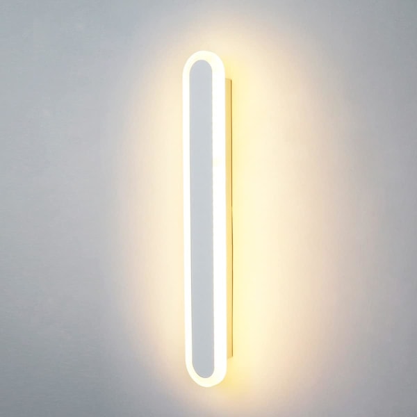 12W sisäseinävalaisin, 40cm pitkä LED-lamppu, RA≥85 Design-seinälamppu, valkoinen iso seinävalaisin makuuhuoneeseen olohuoneeseen portaiden käytävälle