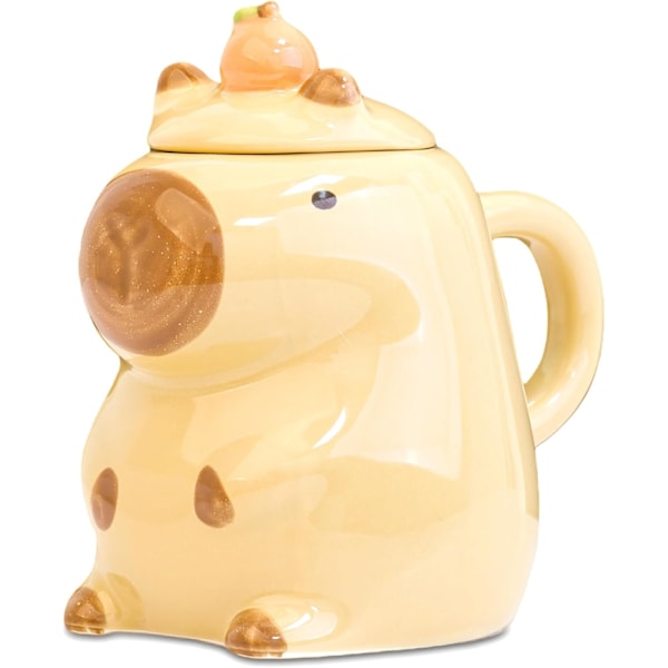 Kapibara Muki, 450ml Kapibara Tee Muki, 3D Muki, Keraaminen Muki Kannella, Kawaii Syntymäpäivälahja Naisille Tytöille Lapsille Työtovereille