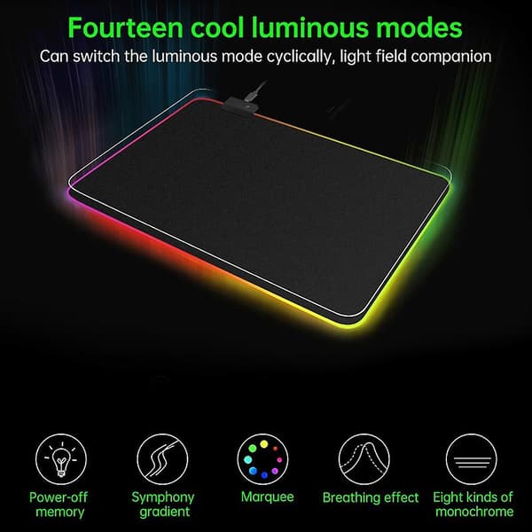 GMS-X5 RGB Gaming Mouse Pad med LED-lys