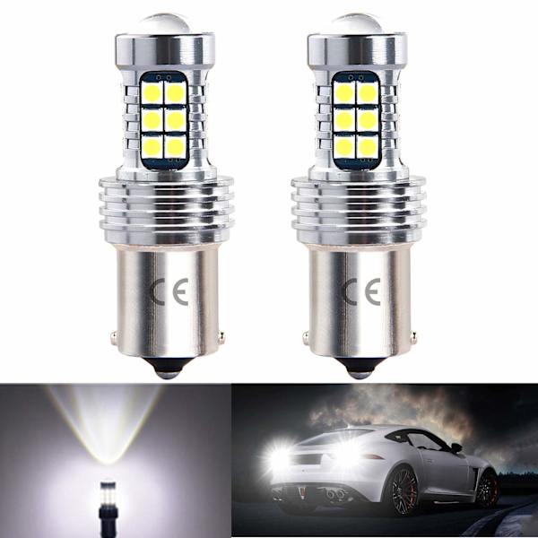 1156 P21w Ba15s 12v-24v 2stk LED Bilpære, 1200 Lumen Hvid 6500K