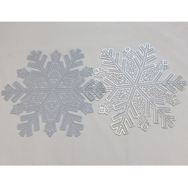 15" metalliske dekkebrikker Hollow Out Design, 6 stk, Snowflake Silver