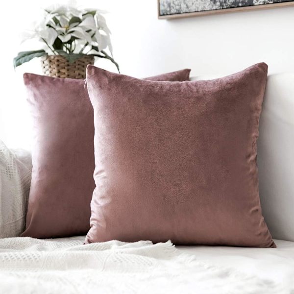 Prydnadskudde 45x45cm Kuddfodral för Vardagsrum Soffa Sovrum Set om 2 för vardagslivet och även lämpliga för helgdagar som jul brown