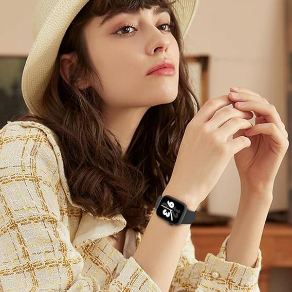 Tämä ranneke on yhteensopiva Apple Watchin kanssa, tämä ranneke sopii iWatch Series Ultra/Ultra 2 9/8/7/6/5/4/3/2/1 SE -malleihin Black L