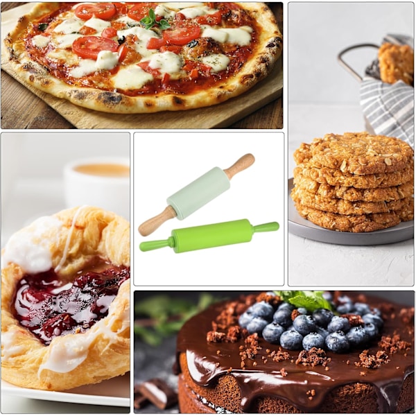 Silikone Rullekævle til Bagning 12 Tommer Non-Stick Rullekævle Lejrplast Rullekævle til Dej Pizza Pastry Fondant Køkken, Orange