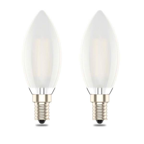 E14 Himmennettävä Led-kynttilälamppu - C35 Pieni Edison-kierre - 4w Vastaa 40w - Lämmin valkoinen 2700K 2 kpl