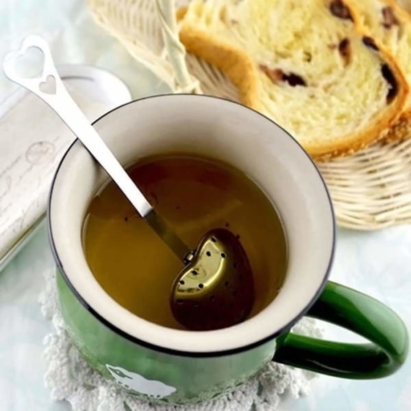 10 stk. hjerteformet te-infuser - rustfrit stål