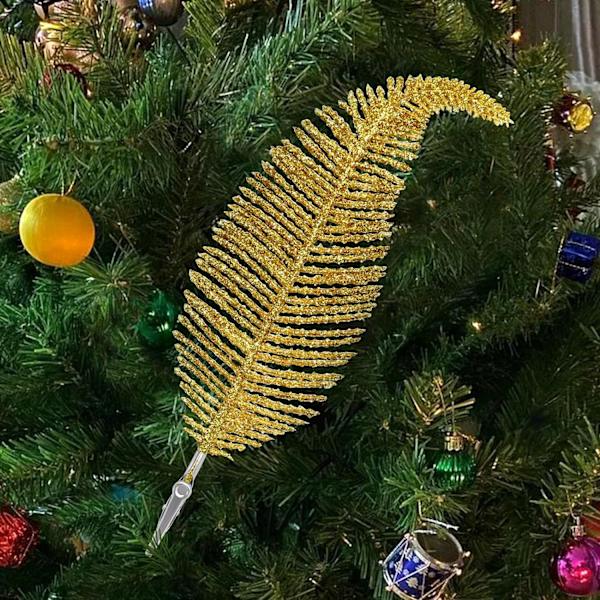 6 stk. Juletræspynt Klip På Fjer Glimmerkugler Ornament Personlig Julekugle Julepynt Nyhed Vare 22cm